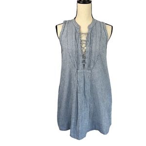 Free People Chambray Sleeveless Mini Dress, Size XS
